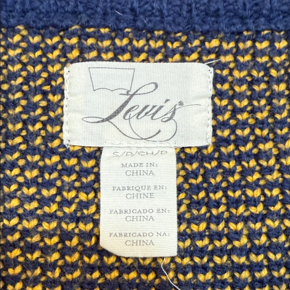 Levi's Graphic Thunderbird Totem Knit Crewneck Sweater Eagle Tribal Southwestern - Picture 4 of 9